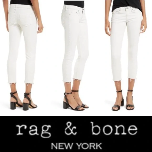 NWT RAG & BONE Blanc Frayed Capri Jeans - Picture 2 of 15